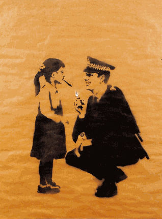 Banksy untitled (policeman and spliff)