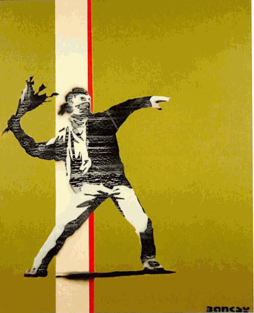 Banksy flower thrower print