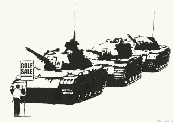 Banksy golf sale print