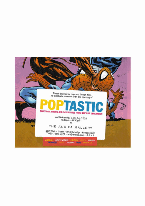 Poptastic exhibiton invitation