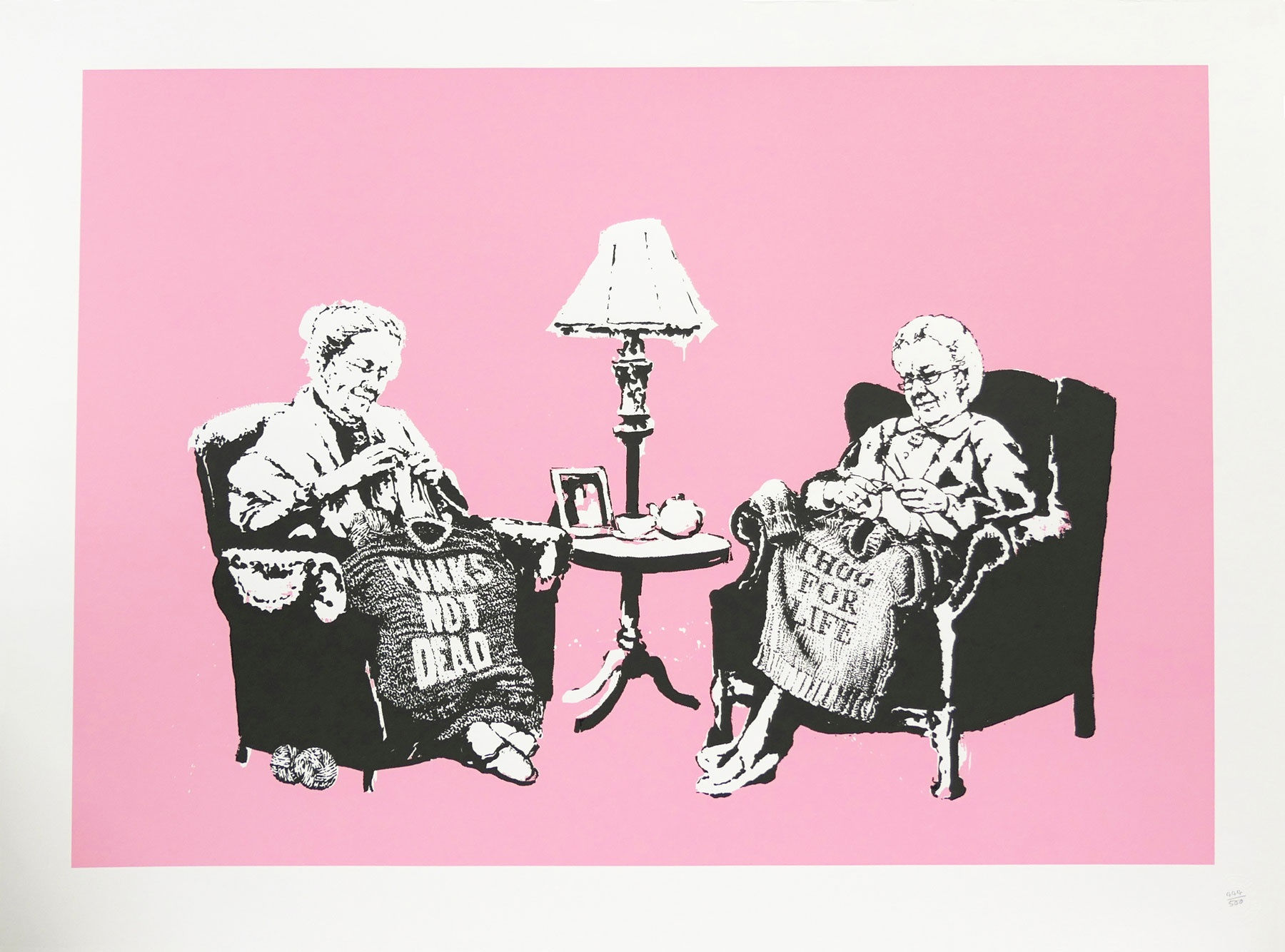 Banksy Grannies Screen Printed Art Print