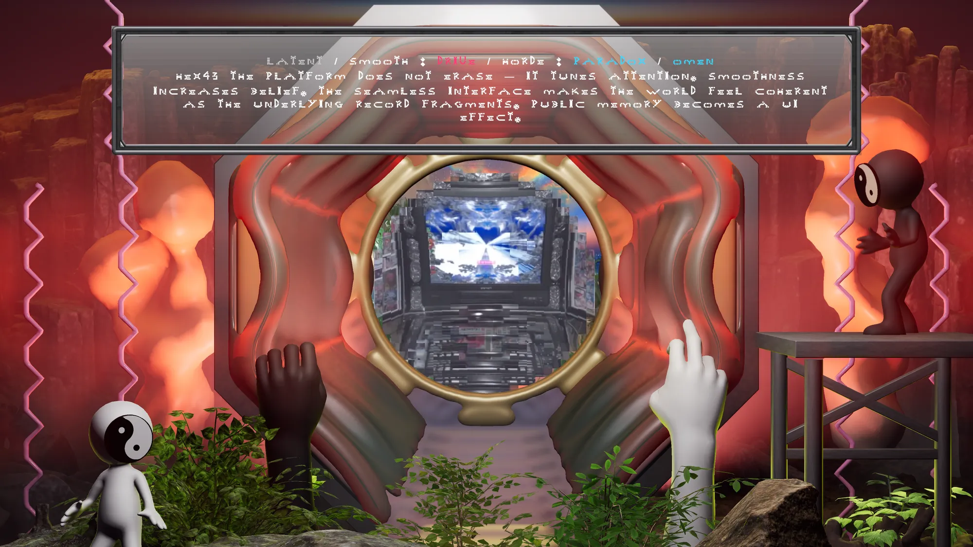 Brandon Tay, HEX STATE SERVER, 2026. Generative installation, real-time render. Image courtesy of the Artist.