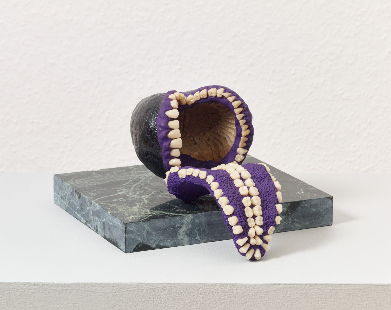 PRZEMEK BRANAS Plotka 9 [Rumour 9], 2020-2021 Emu ostrich eggshells, Sterculia Foetida tree nutshells, acrylic, modelling clay, aluminium, insulating tape, glue 16 x 23 x 30 cm | 6 1/4 x 9 1/8 x 11 3/4 in