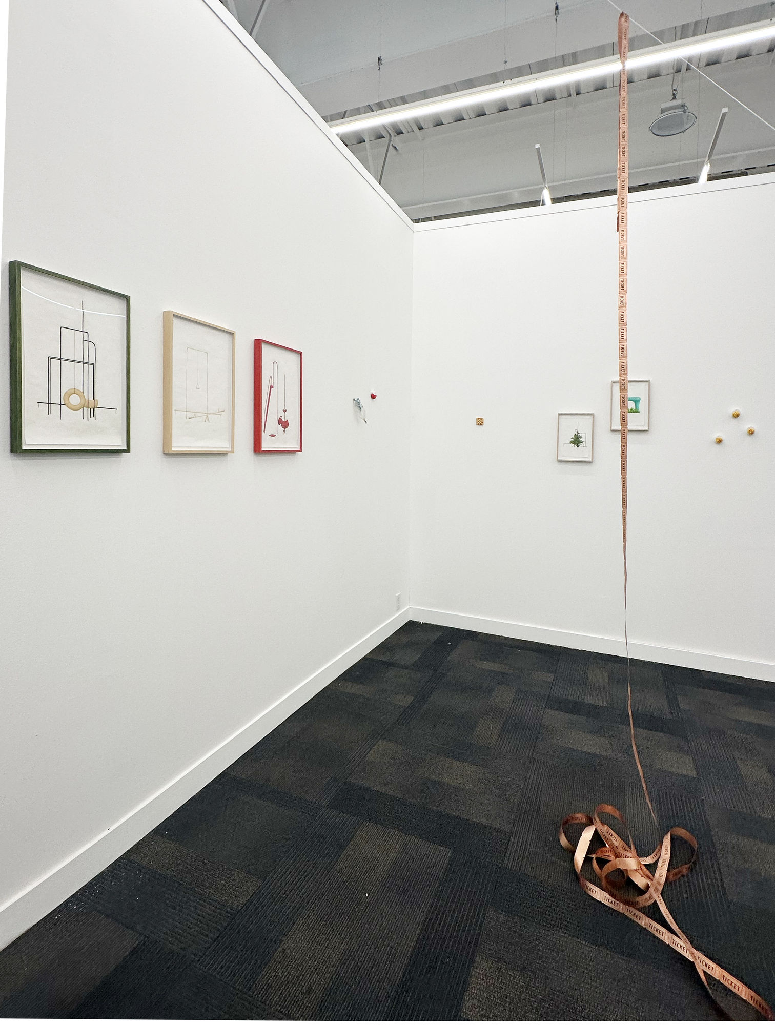 installation view of Material Art Fair booth B23 with Jeff Grant and Tamara johnson