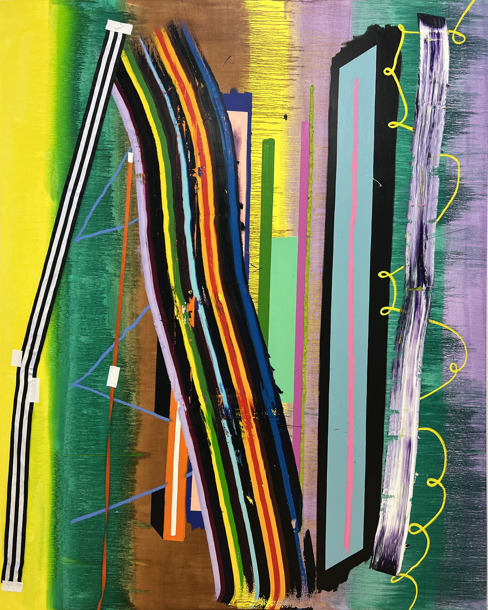 large colorful abstract painting by Eric Sall