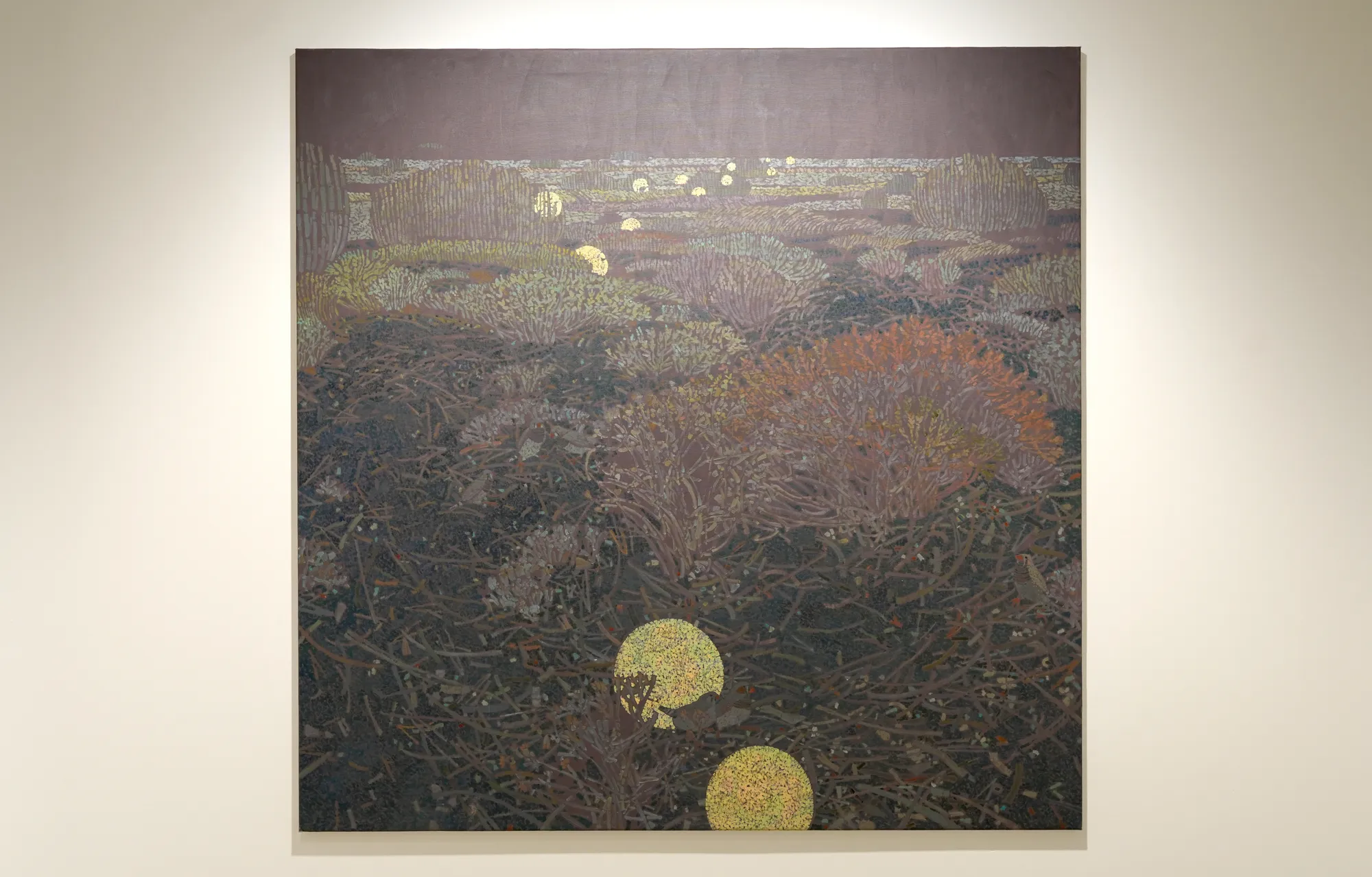 Dasha Rybina, MOONS, 2018, oil on canvas, 135 x 135 cm