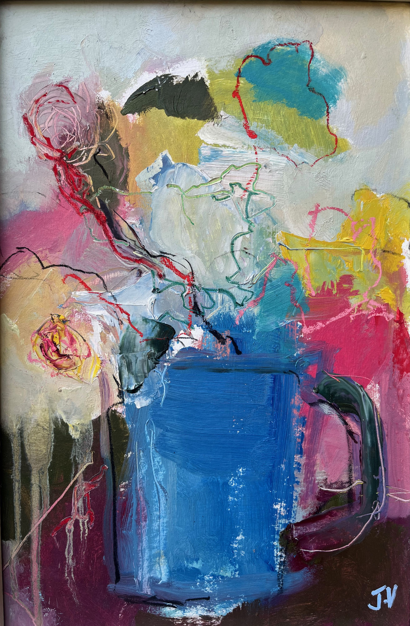 Joanna Vollers, Blue mug with flowers
