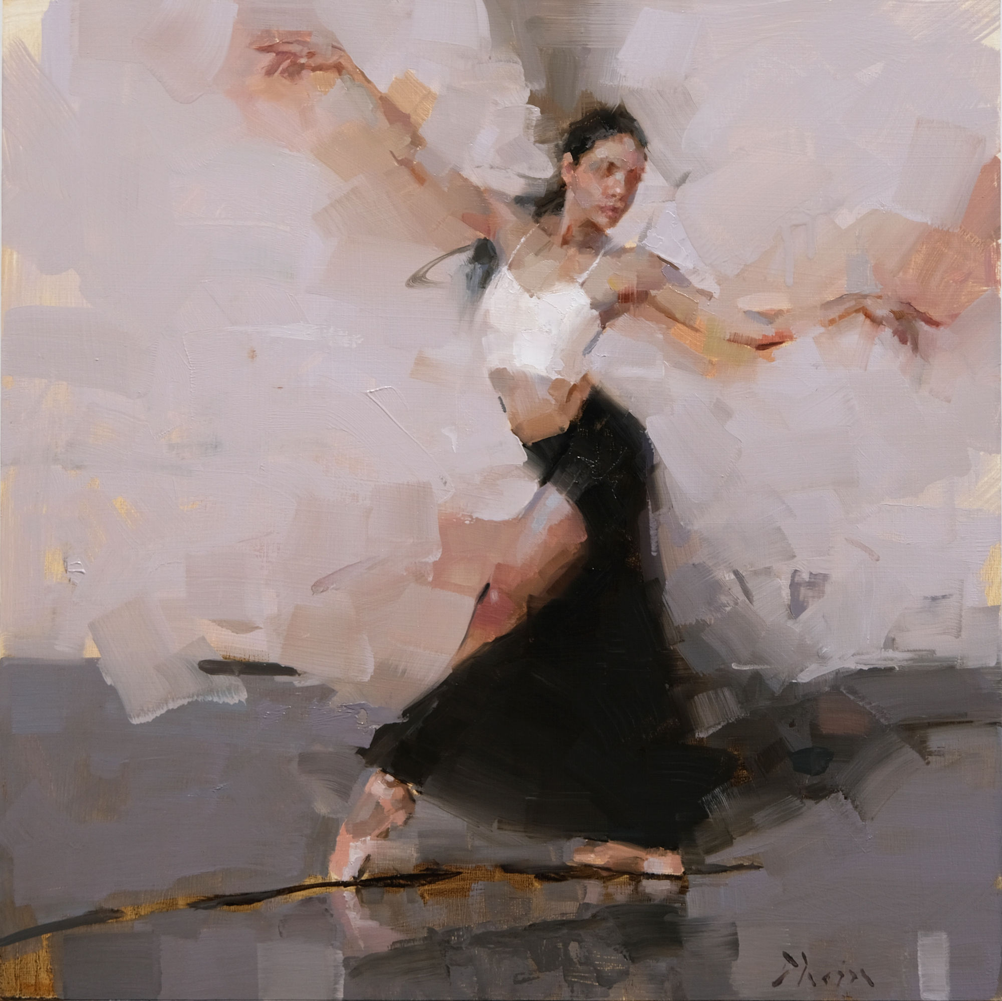 Dancer by Jacob Dhein Oil on Panel 60 x 60 cm