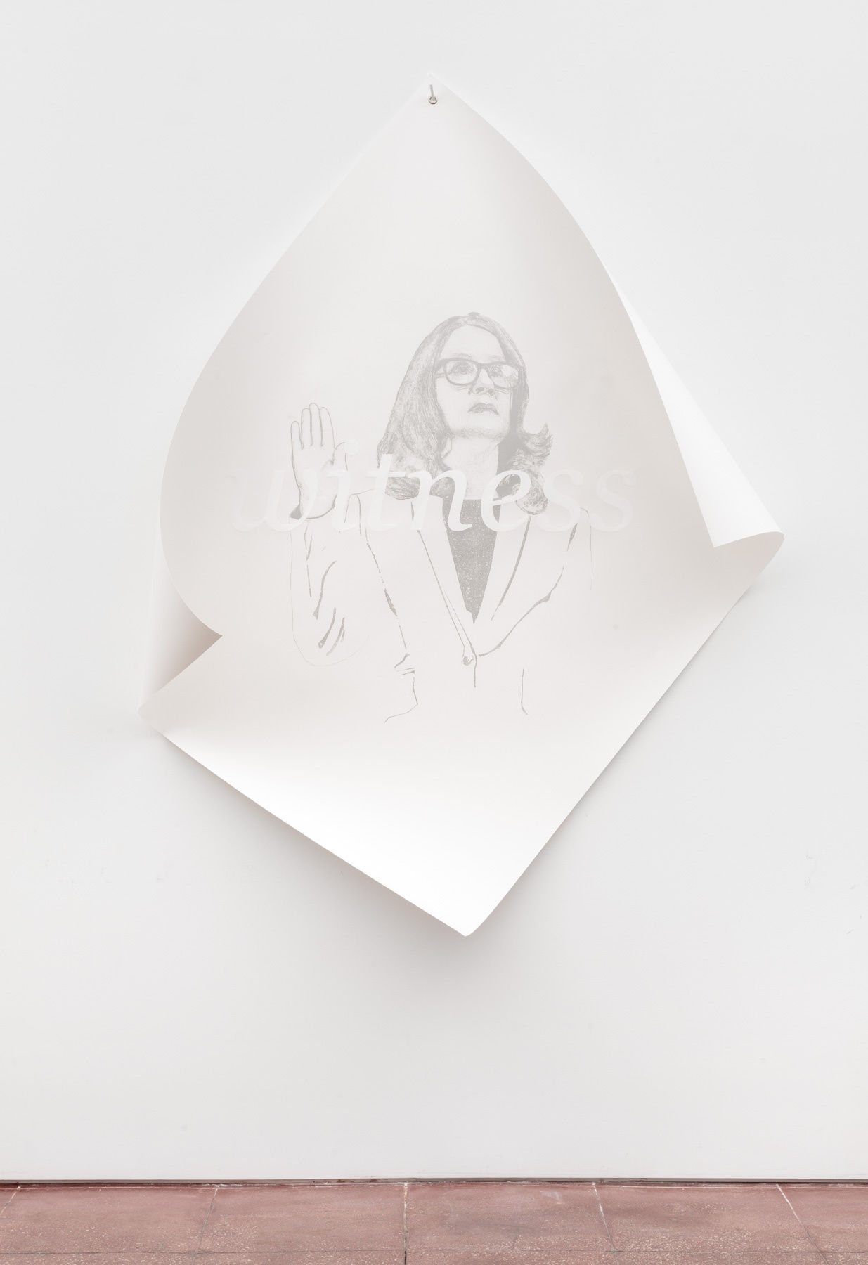 Andrea Geyer, On this day (After Erin Schaff: Christine Blasey Ford testified before the Senate Judiciary Committee to address Dr. Blasey’s sexual assault allegation against the Supreme Court nominee Judge Brett Kavanaugh. September 27, 2018), 2019, Acryl