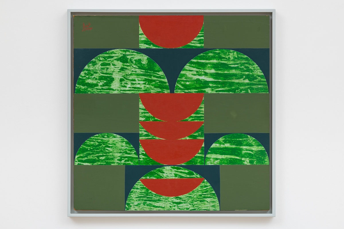 Anwar Jalal Shemza, Square Composition 14, 1963, Oil on hardboard, 61 x 61 cm, 24 1/8 x 24 1/8 in, Framed: 65 x 65 cm, 25 5/8 x 25 5/8 in