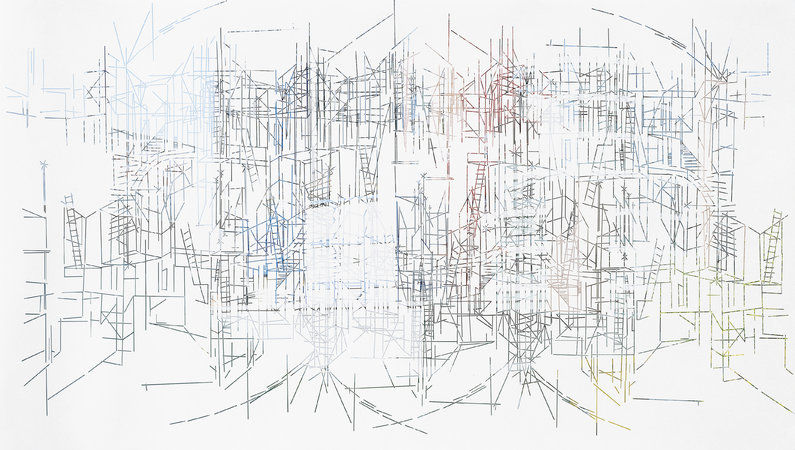 RICHARD GALPIN, Stem II (Span), 2011, peeled photograph, 80 x 142 cm, 31 1/2 x 55 7/8 in