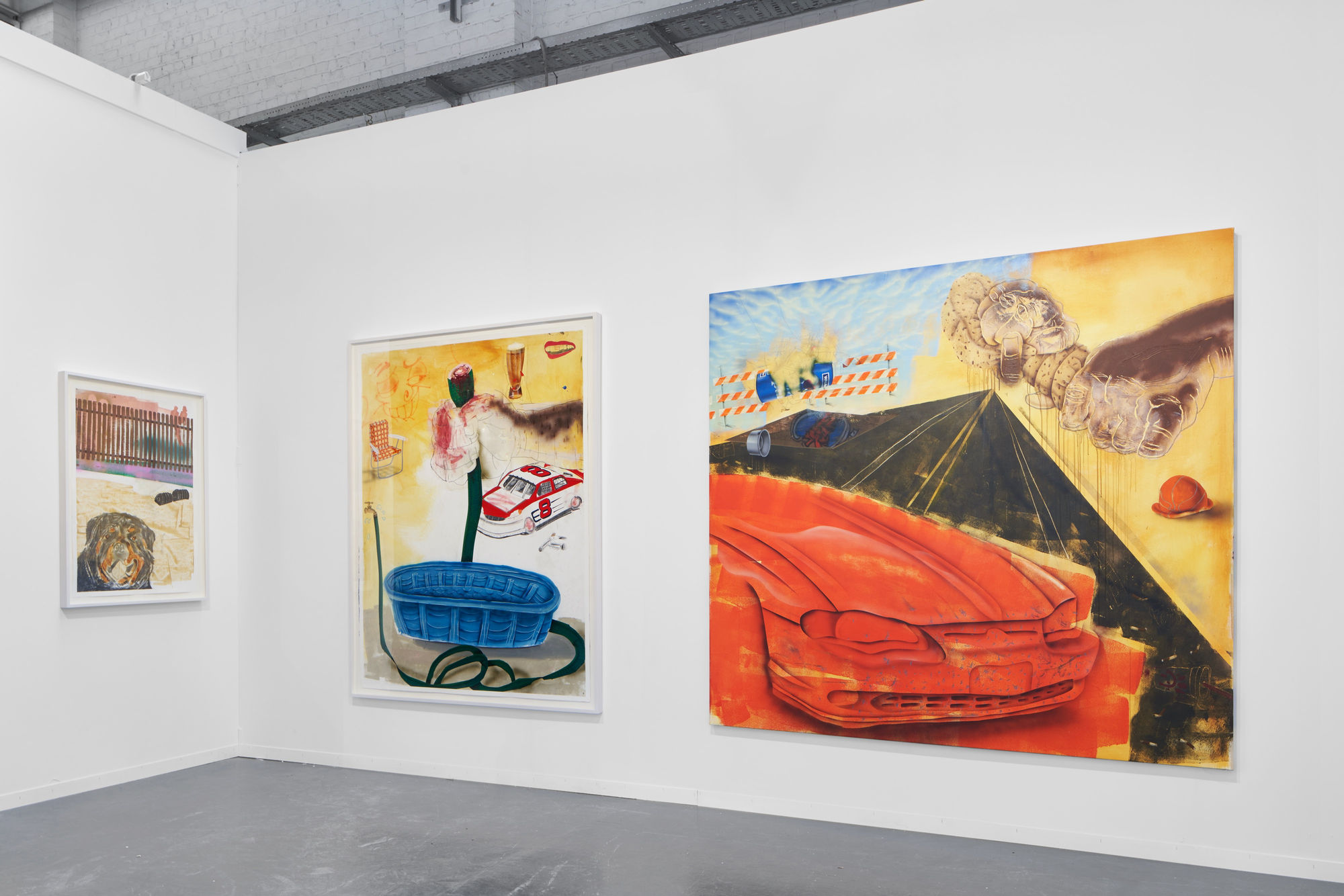 Installation view of Art Brussels 2022, Mark Thomas Gibson, Pat Phillips, and Didier William