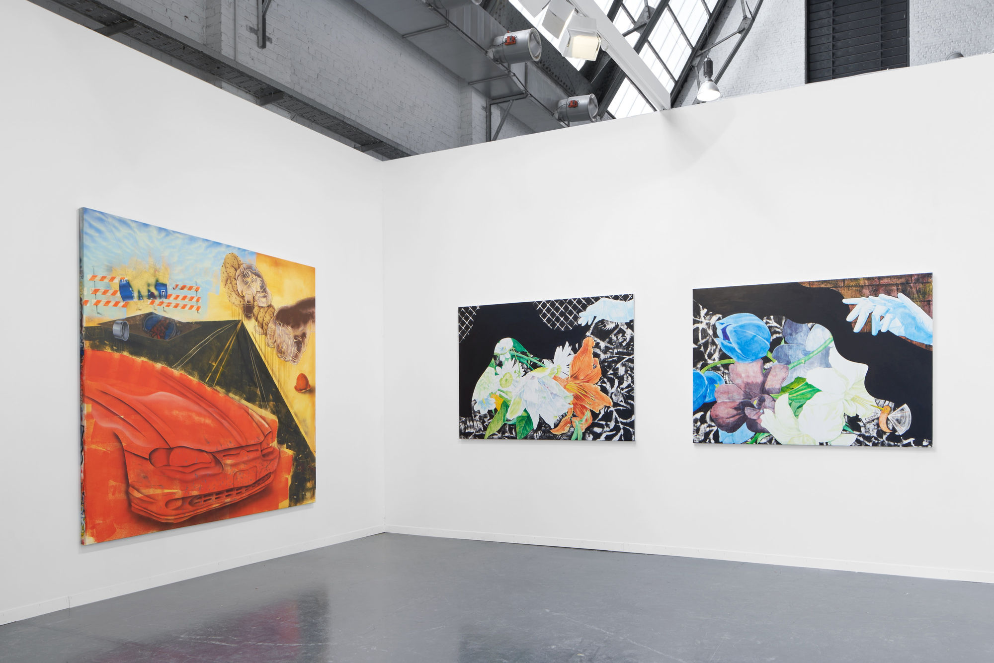 Installation view of Art Brussels 2022, Mark Thomas Gibson, Pat Phillips, and Didier William