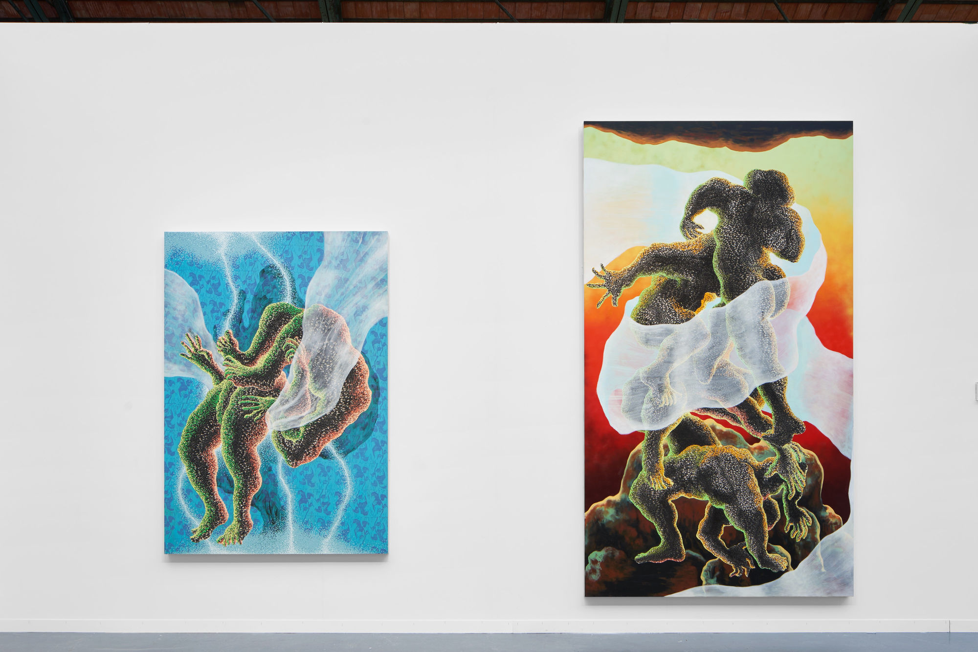 Installation view of Art Brussels 2022, Mark Thomas Gibson, Pat Phillips, and Didier William