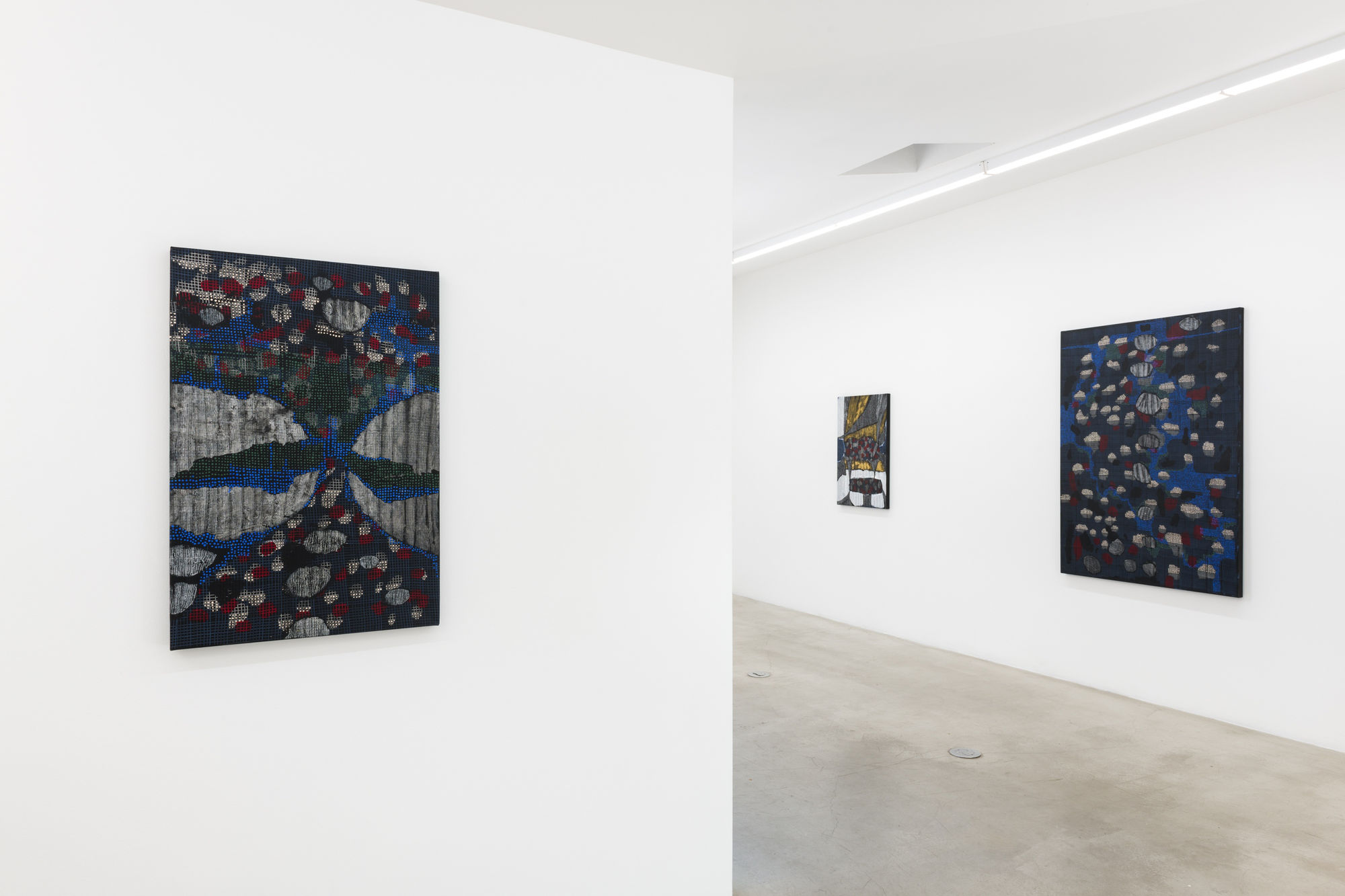 Installation view of Laís Amaral: Cement and Water at M+B, September 2022.