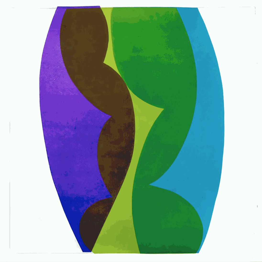 Maxine Davidowitz, Convergence III, 2022, Ink monotype on BFK Rives paper, 16" x 16" inches