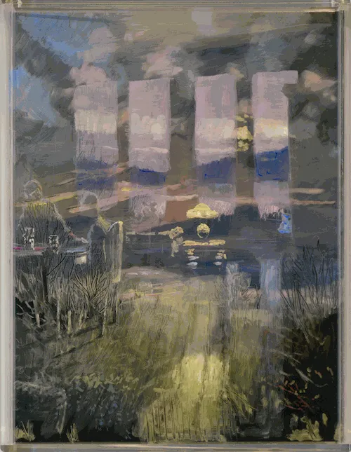 January, Evenings, Inside Over Outside © Martin Weinstein 2022, acrylic on acrylic sheets 20.75" x 27" x 3" inches