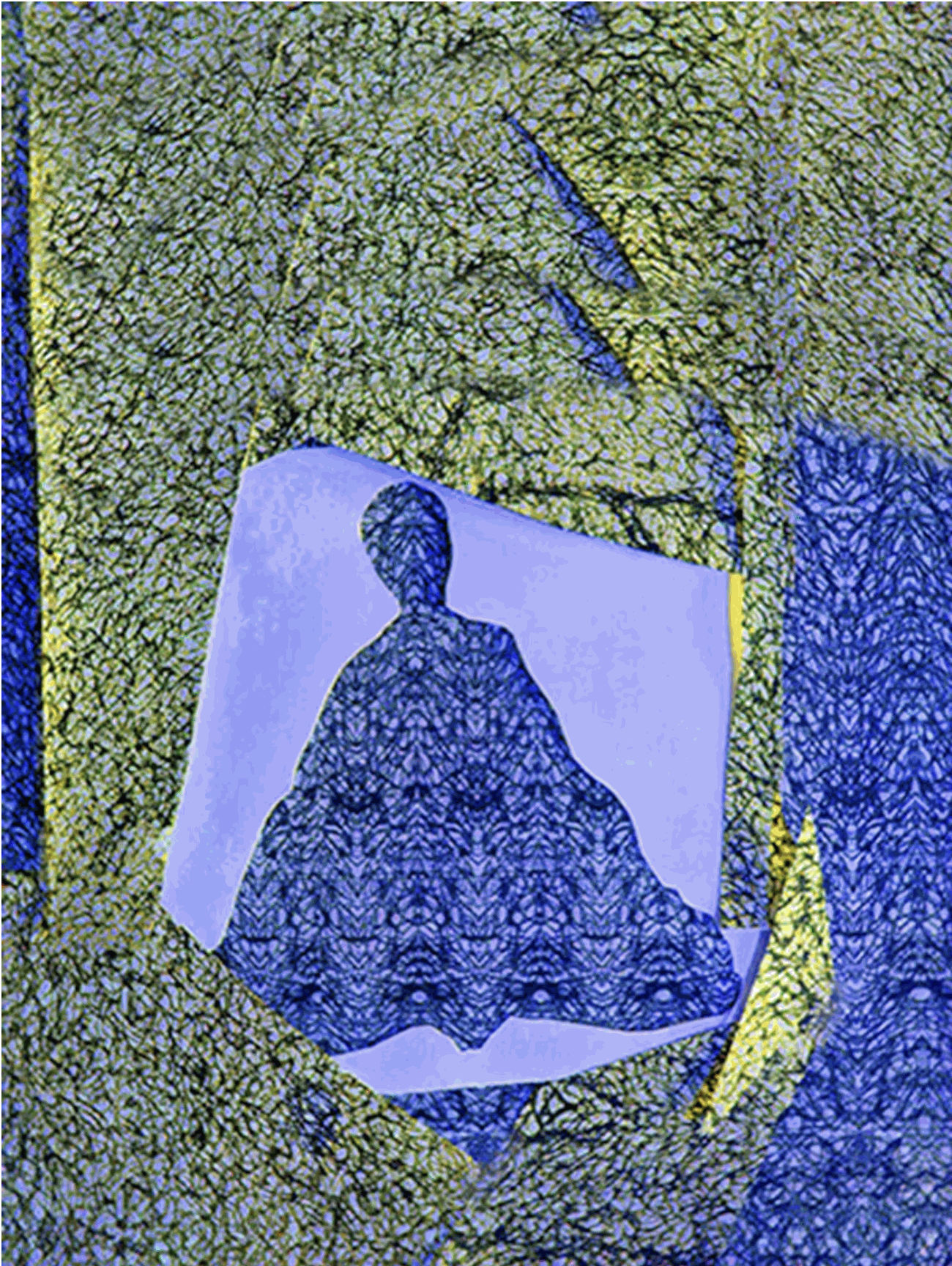 Kaethe Kauffman Close Enclosure Blue Lime Reverse, 2023 Ink on paper 14 × 11 in View on ARTSY