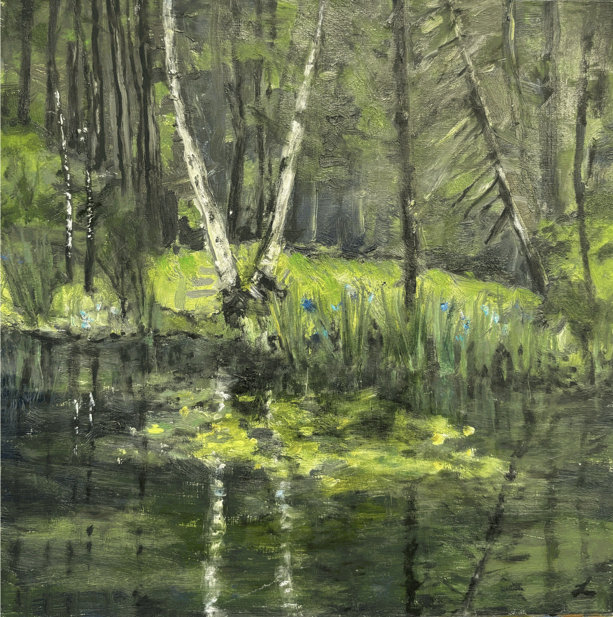 Anne Leith, Forest I, 2023, oil on board