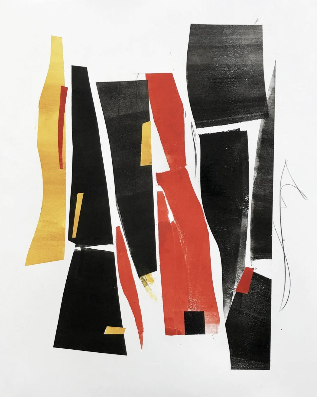 Susanna Ronner, Night Jazz, monotype on paper, 28" x 22" inches