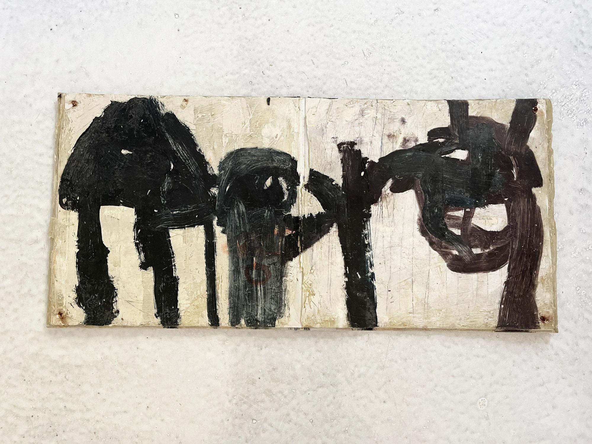 Melinda Stickney-Gibson SECRET-Blonde Myths, 1999 oil, beeswax, nails on book 10 x 21.25 x 13 inches