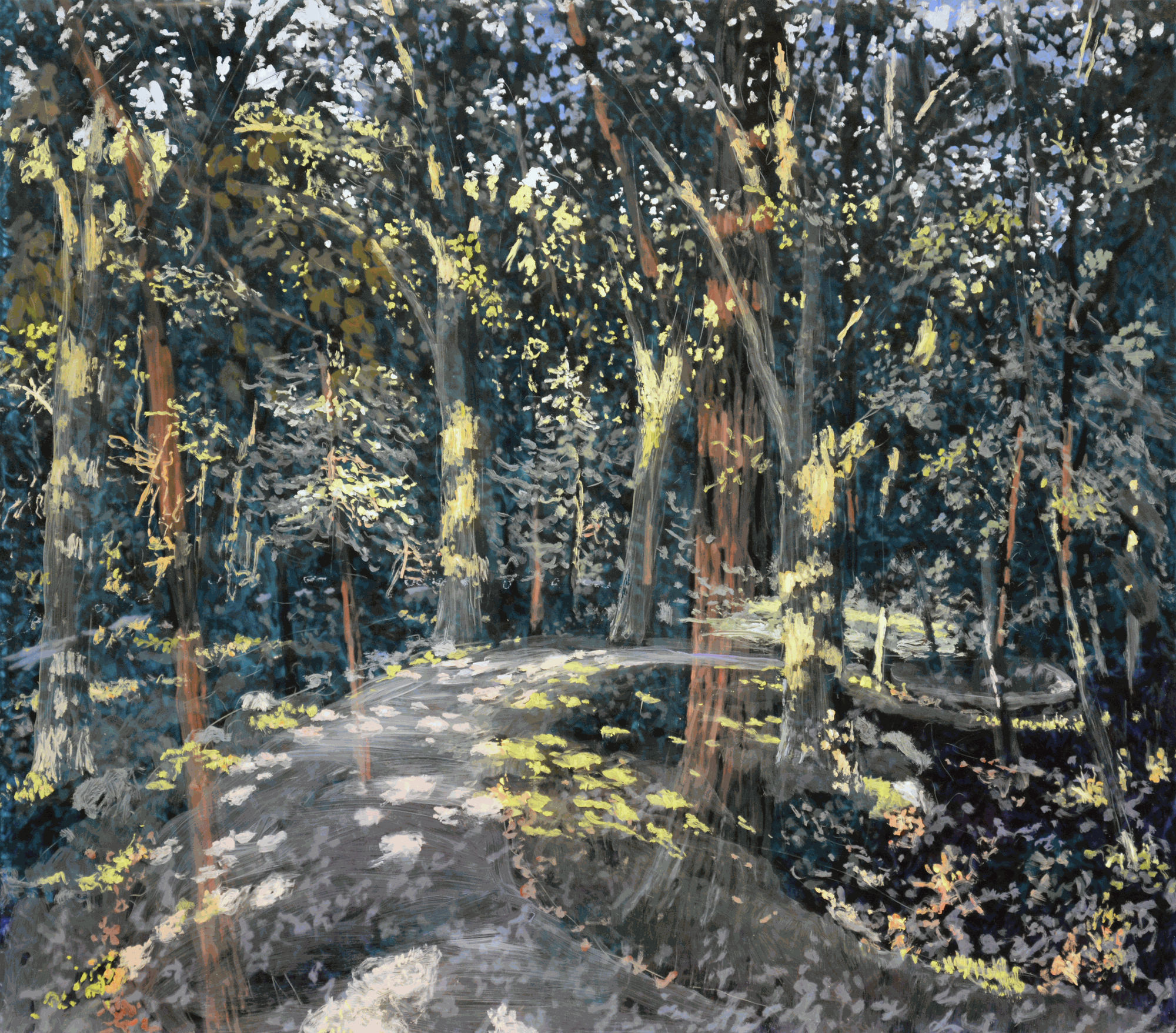 Martin Weinstein, Road Through Oaks, 28 x 28 in