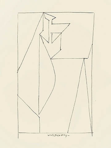 VICTOR VASARELY untitled, ca. 1948 Ink on cardboard 25 x 19 cm