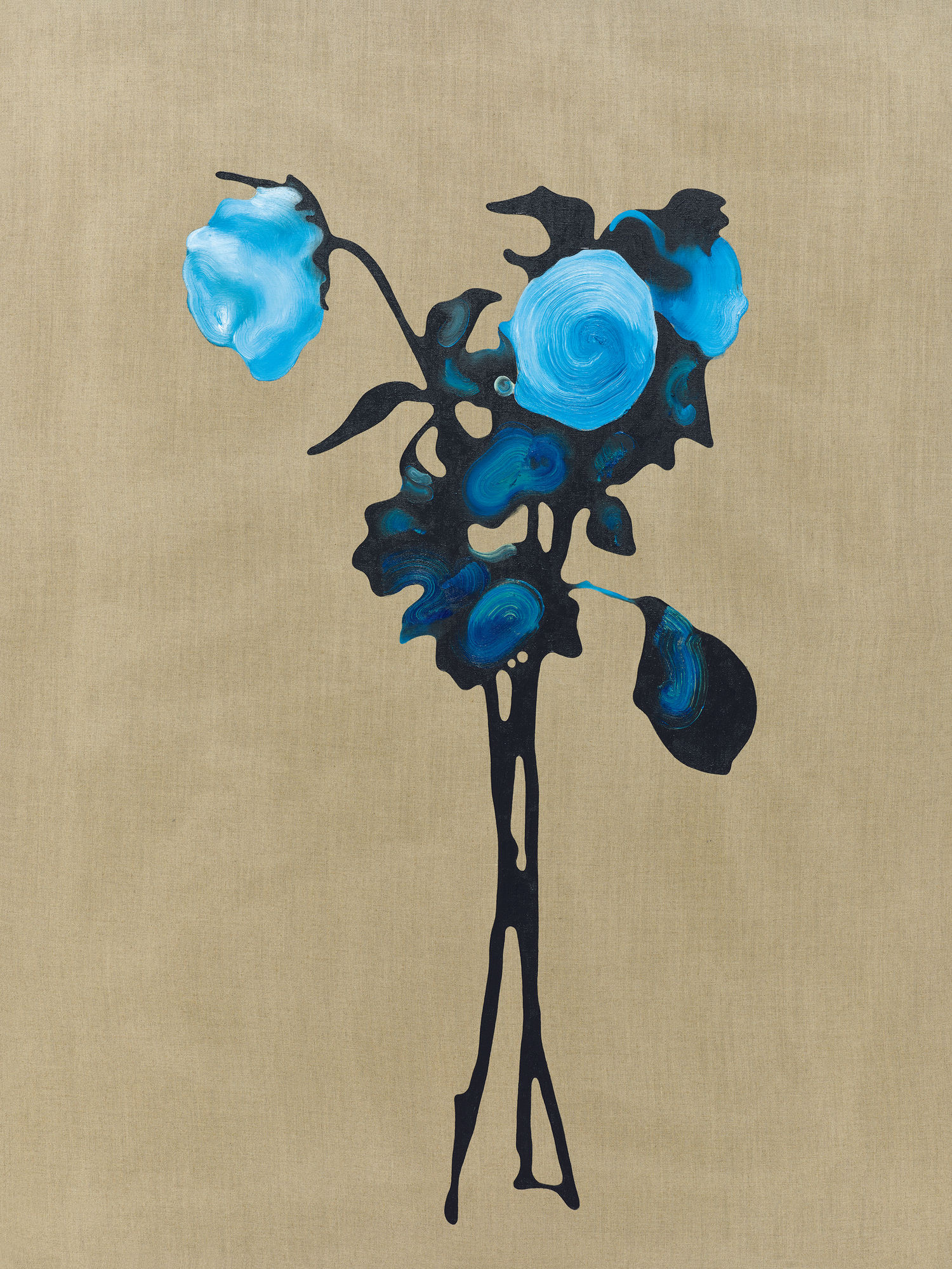 To Avoid Environmental Damage, It Is Forbidden to Release Helium Balloons Into the Air 2025 Oil and marker on canvas 160 x 120 cm