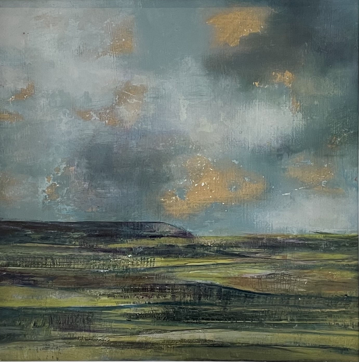 buy art artwork Jane Keenan Designer Maud Aberdeenshire original oil framed Benbecula dusk western isles outer hebrides exhibition Summer Haze alchemist gallery dingwall