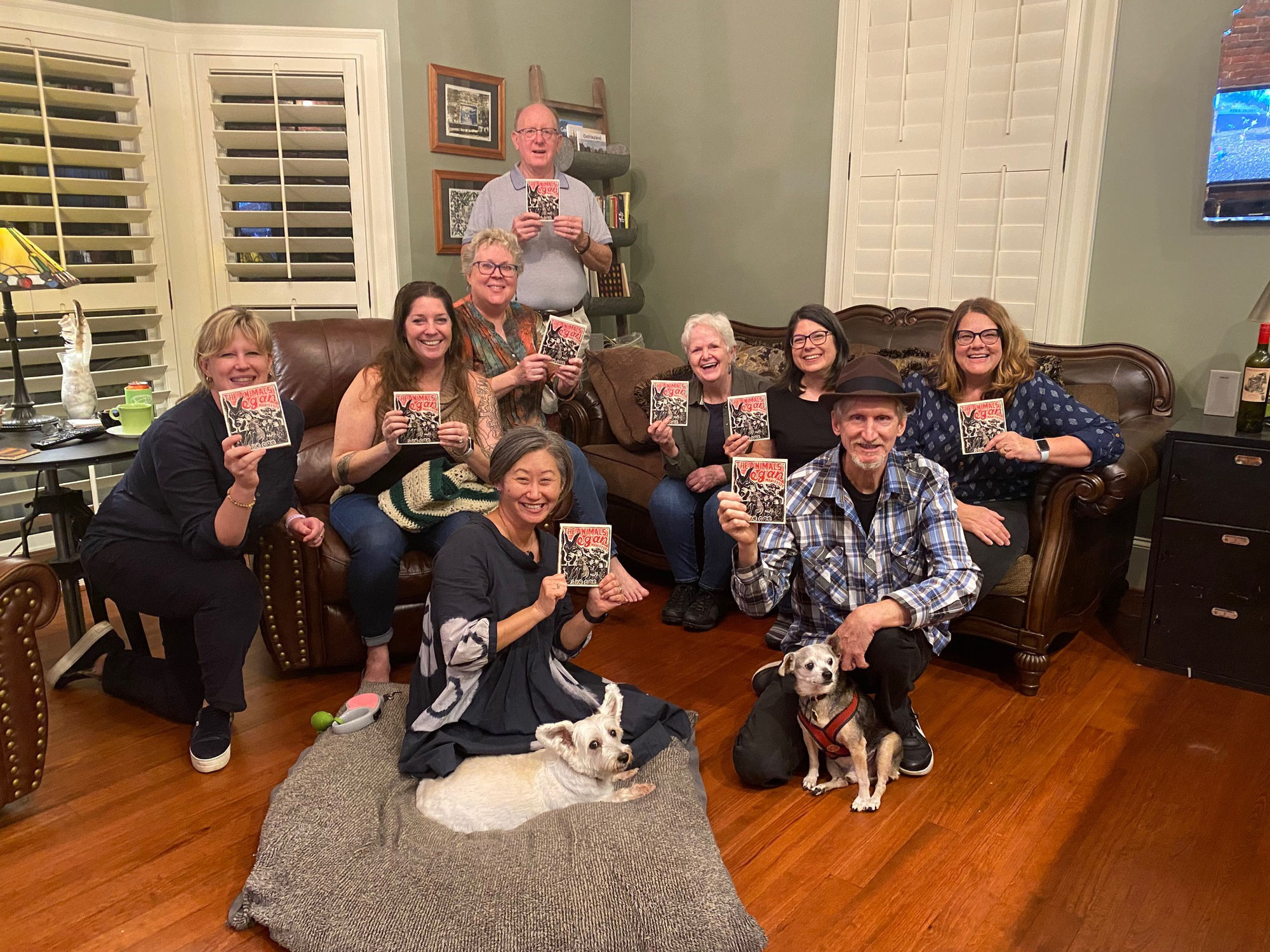 Members of the 2017 SGCI steering committee (whose members awarded Sue Coe the The Lifetime Achievement in Printmaking Award in 2017) reunited last week in Georgia. Professor Valerie Dibble surprised the members with newly signed copies of Coe's Animals' 