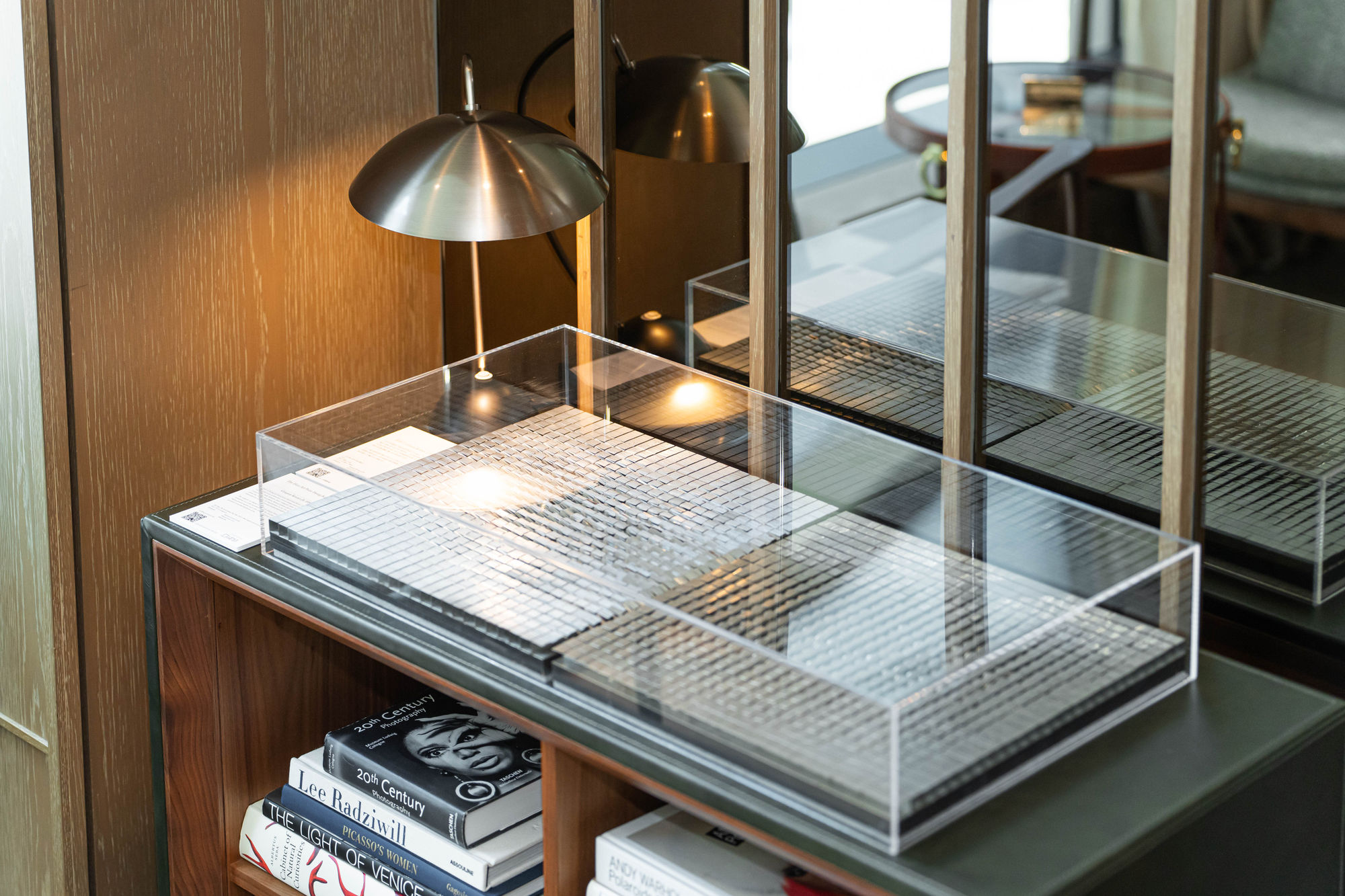 Winner - Artist Gregory Kovacs. 19.5 Tons: The Art of Asking Your Boss, 2022. Office staples, wood boards, 37.5 × 37.5 cm diptych.