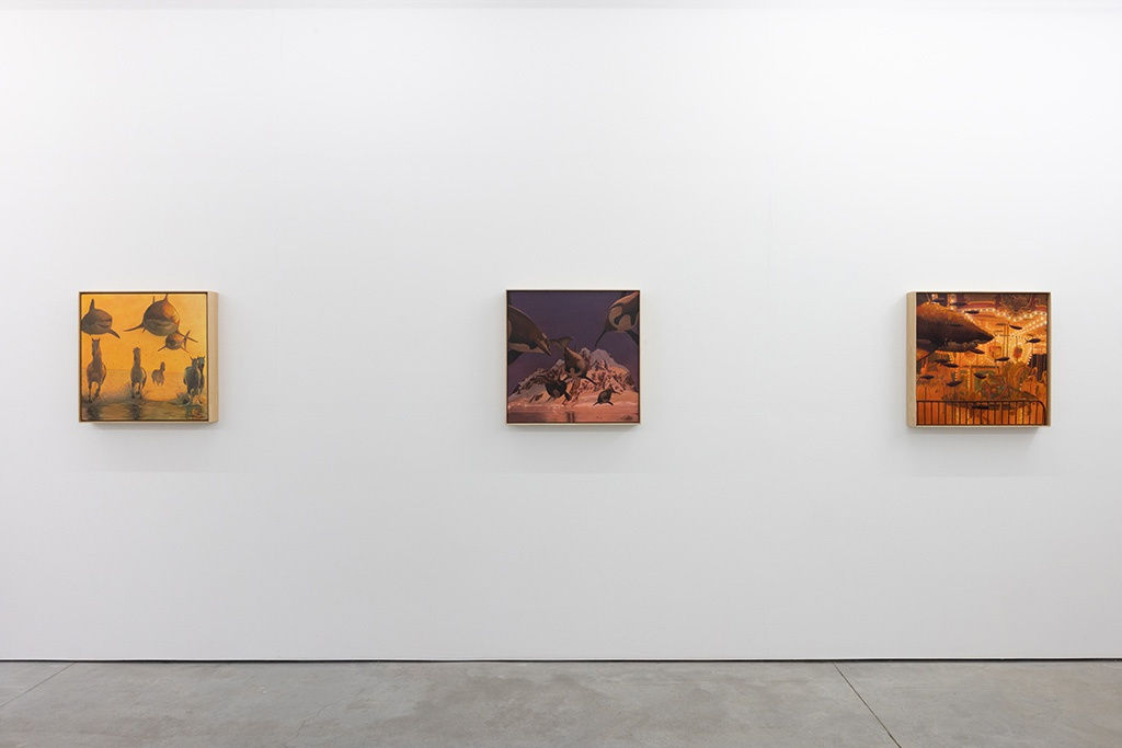 Install shot of paintings at Chris Austin exhibition