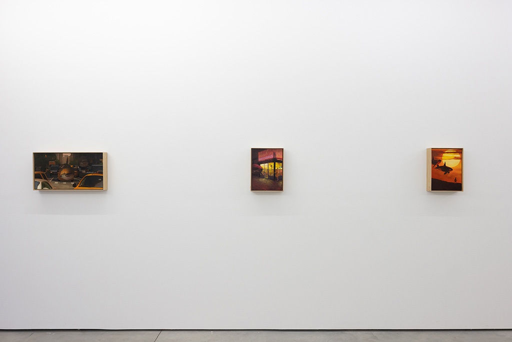 Install shot of paintings at Chris Austin exhibition