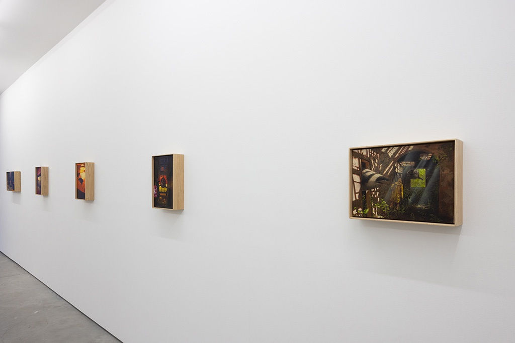 Install shot of paintings at Chris Austin exhibition