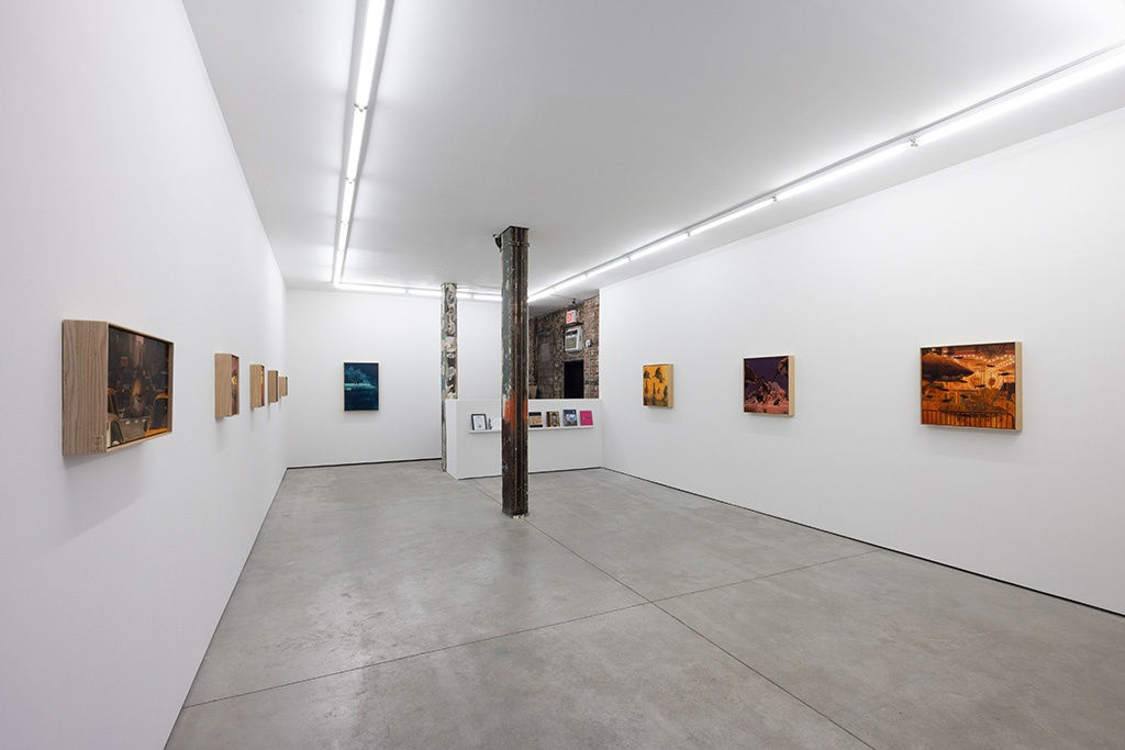 Install shot of paintings at Chris Austin exhibition