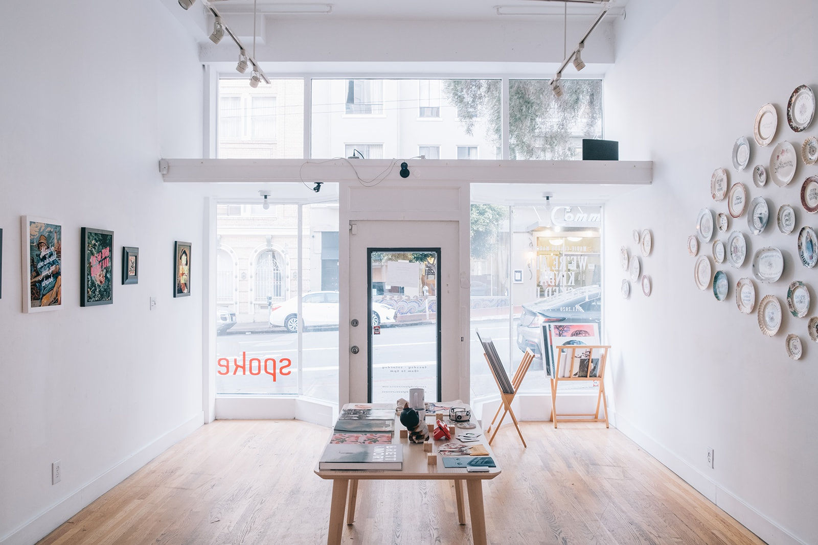 Install shot facing the front door of MC Marquis exhibition