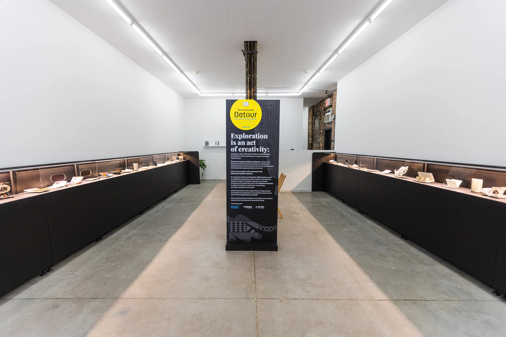 Installation shot of Moleskine Detour exhibition