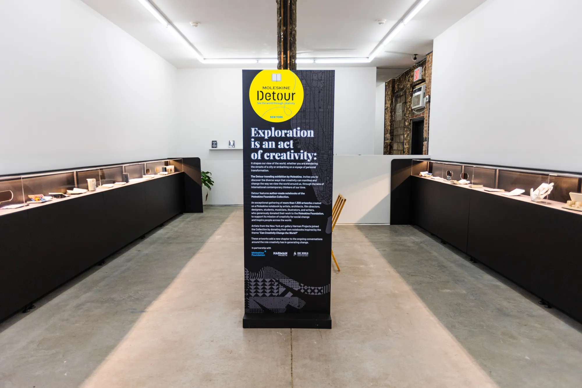 installation shot of Moleskine Detour exhibition
