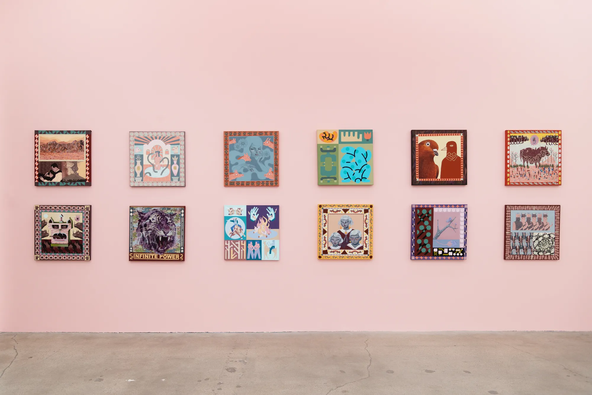 Installation view of Keya Tama's exhibition Where Our Worlds Meet at Harman Projects Los Angeles