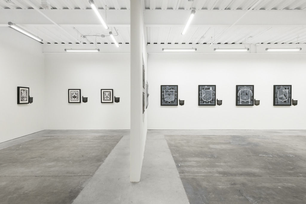 Installation view of Jeremy Fish's solo exhibition "The Moral Compass" at Harman Projects, SF.