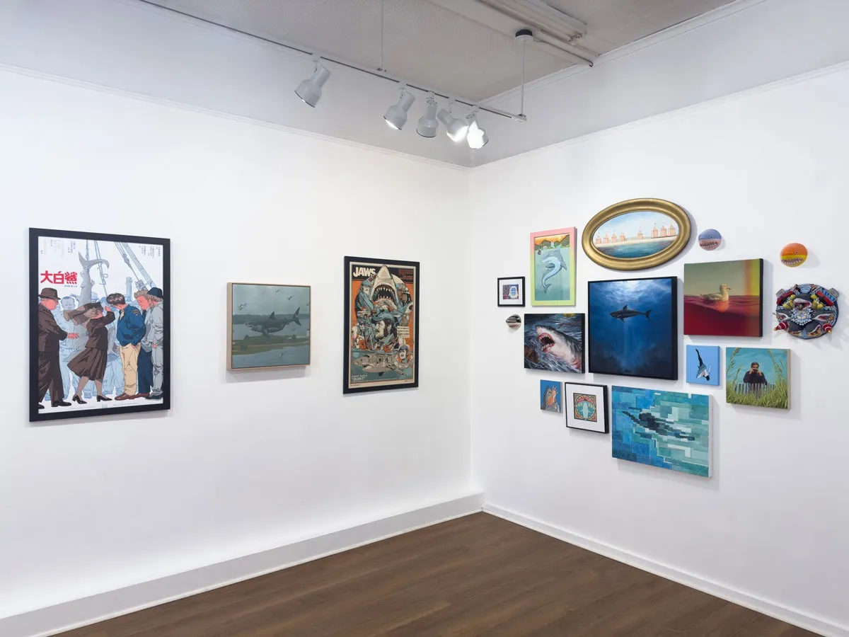 Installation view of the 2025 JAWS art show hosted by Harman Projects and CODA. Featuring a salon style wall.