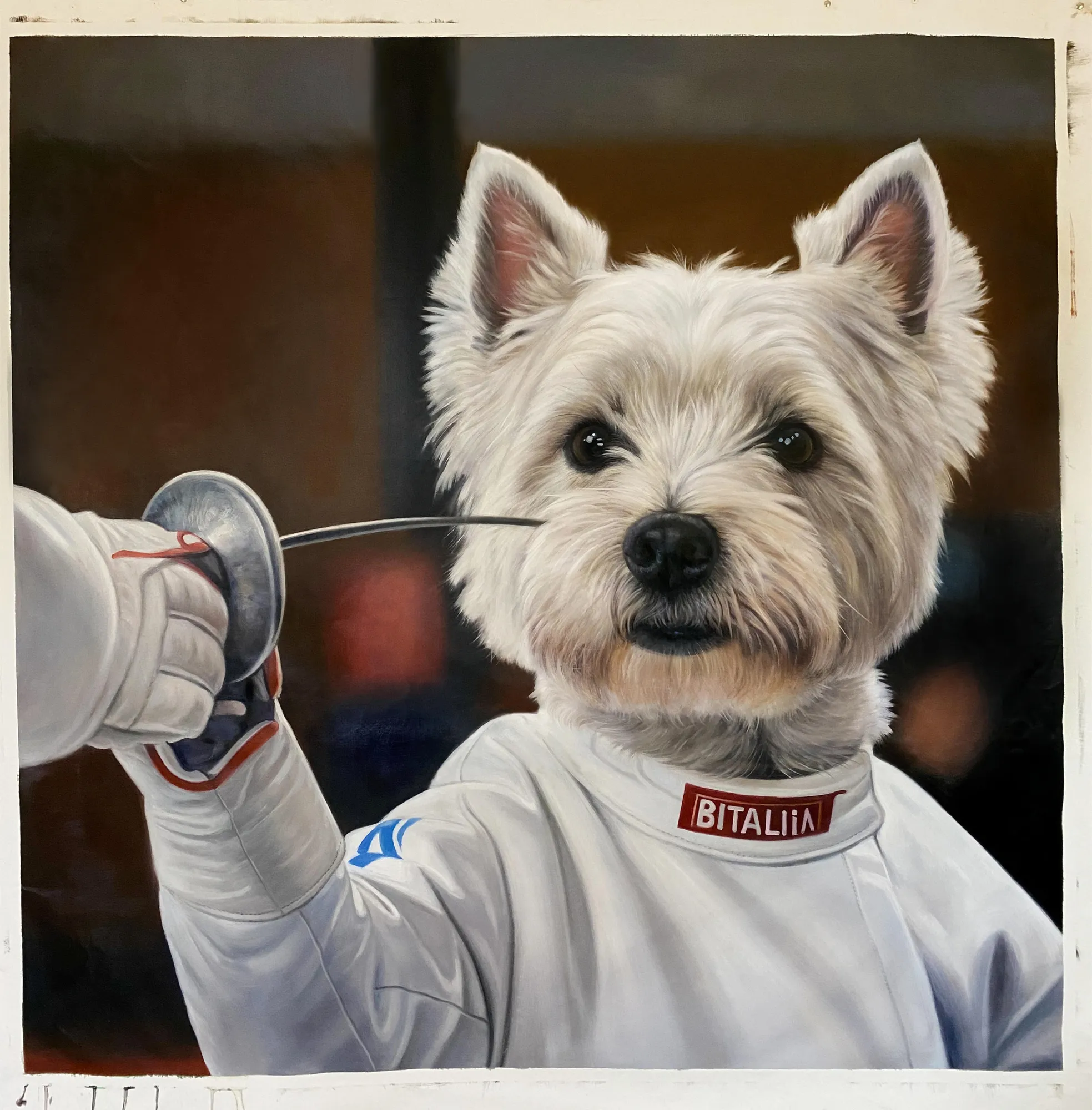 "The Italian Fencing Westie Terrier" (2025) - $5,000