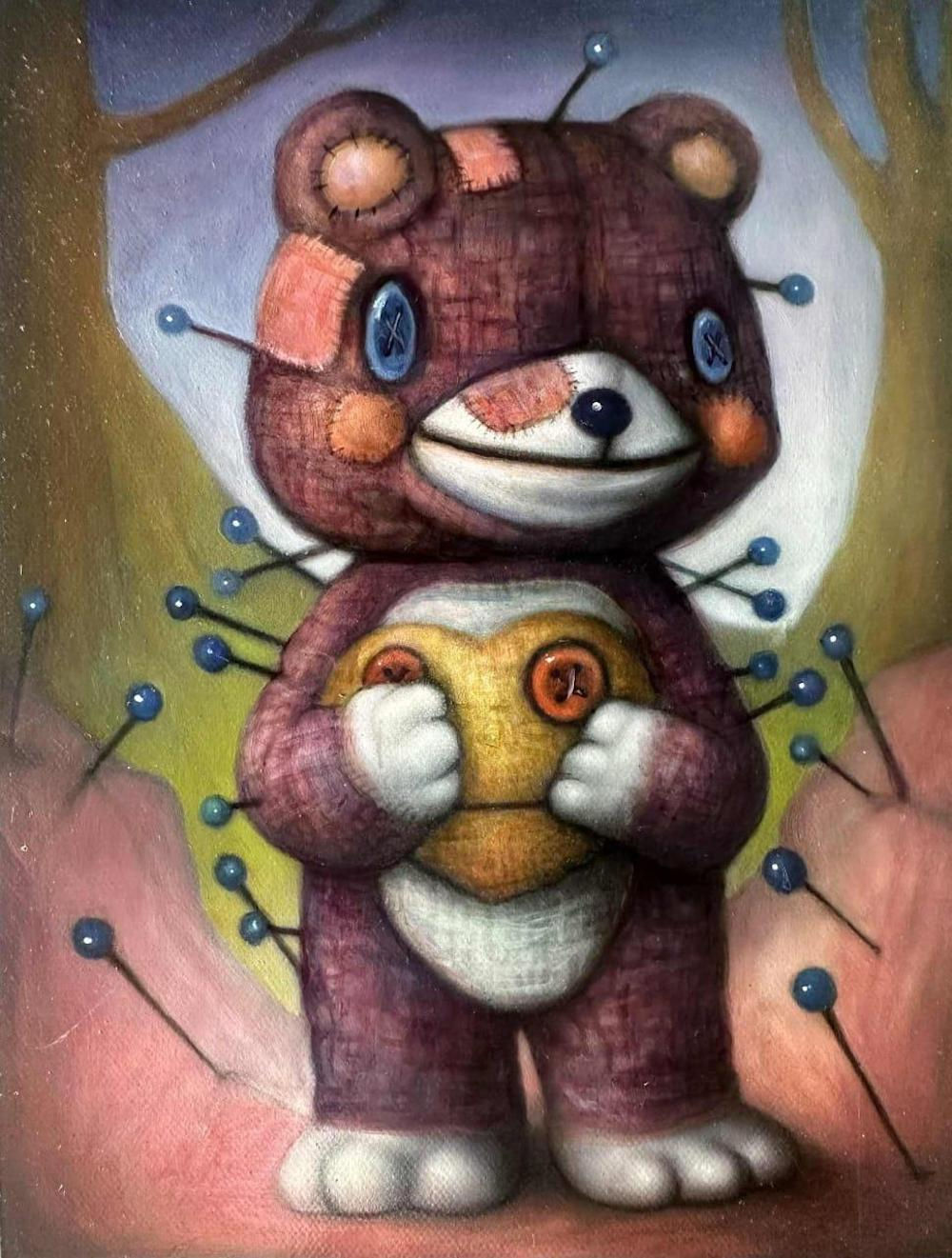 Froilan Calayag Goodcatch (Voodoo Rug) Oil on Canvas 10x8 in