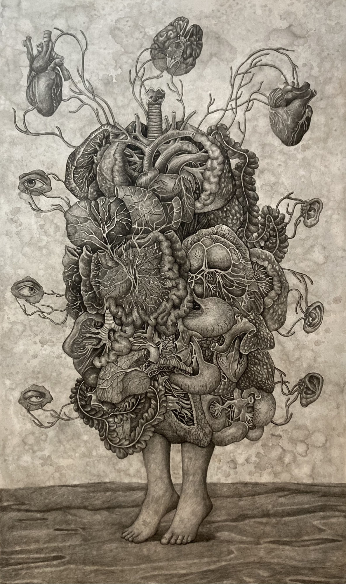 Herman Priyono Broken Dream Before Night Comes #5 Ink, Charcoal on Paper 150x90 cm