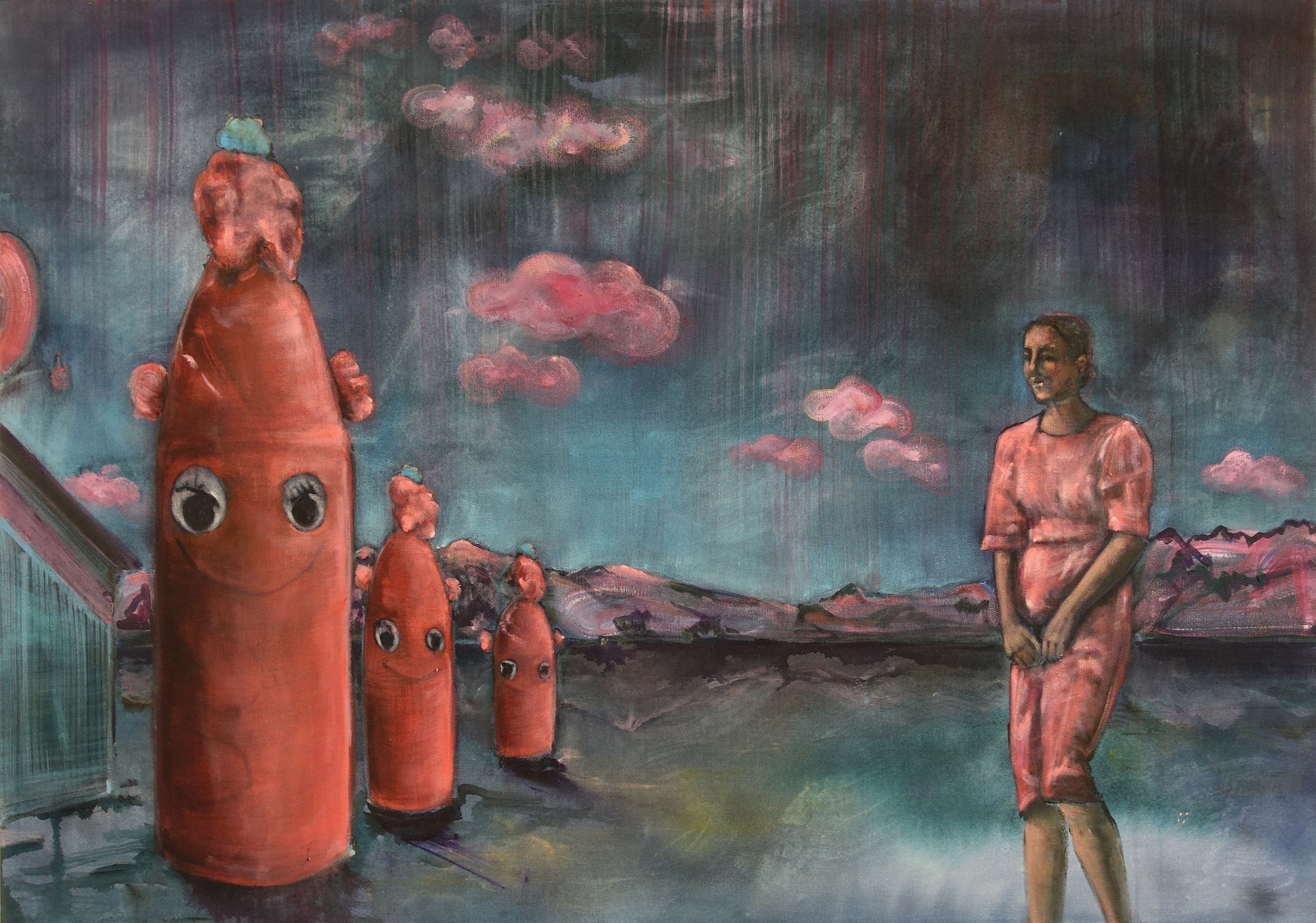 Isabel Friedrich Haha Sketch aus der Galaxie Ink, Oil on Canvas 70x100 cm