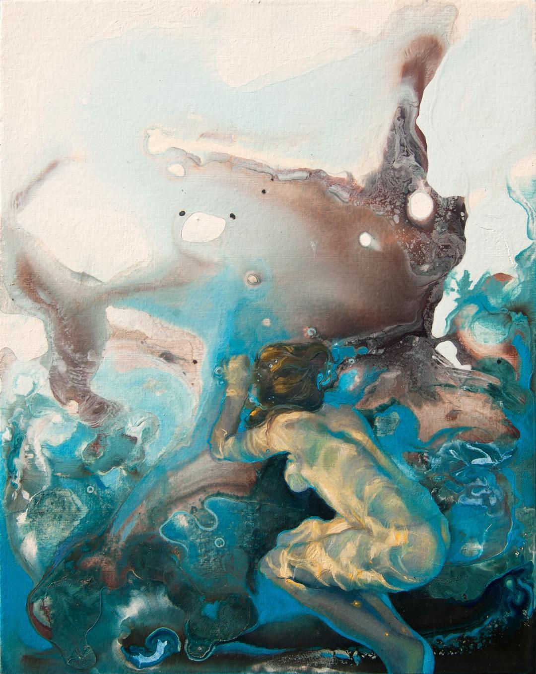 Zienna Brunsted Stewart Cenote Oil on Panel 10x8 in