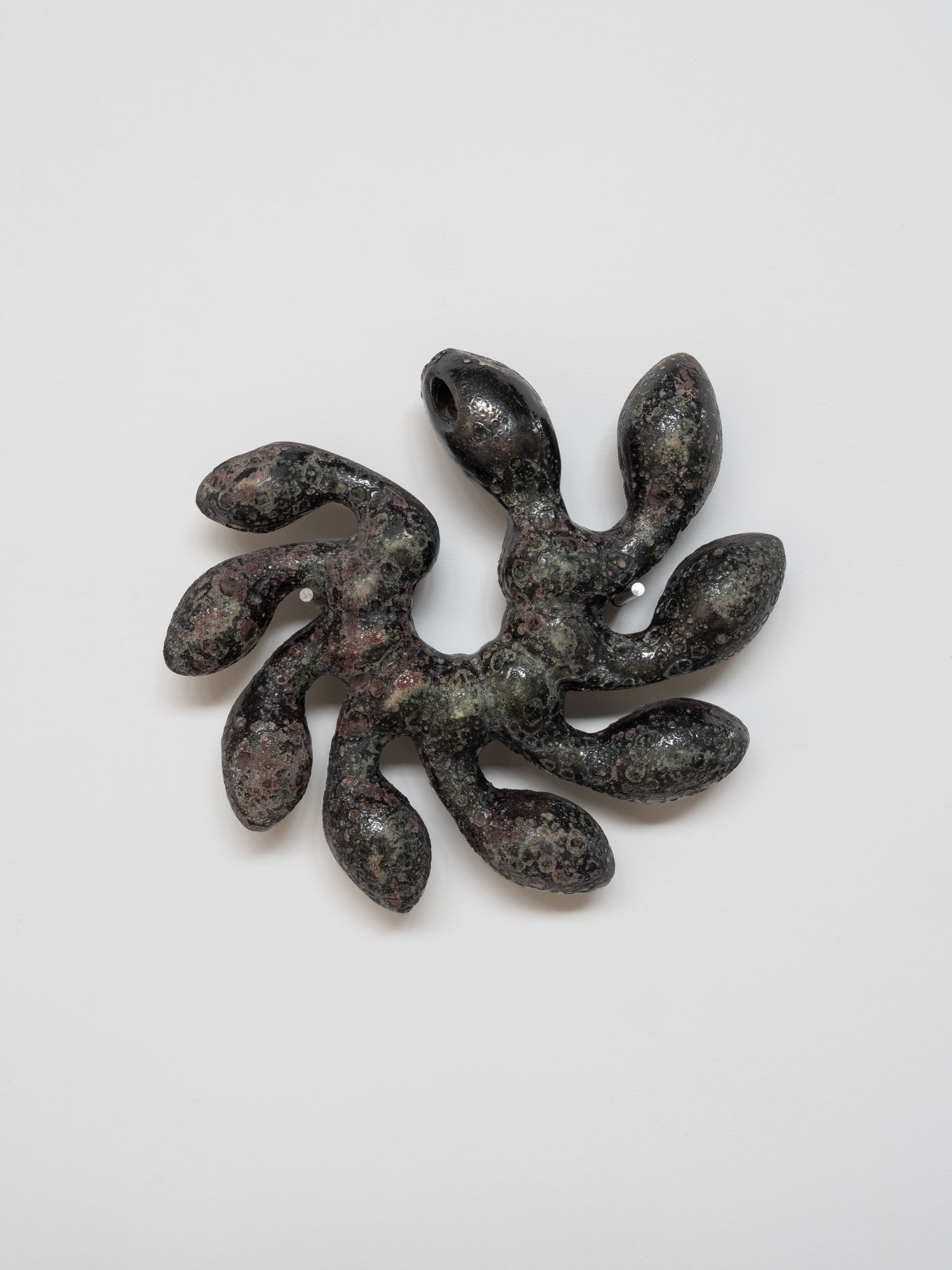 Vica Pacheco Oruga Volc&aacute;n, 2021 Hydraulic Flute High Temperature Ceramic 24 x 29 x 3 cm (9,.44 x 11.41 x 1.18 in) Edition of 7 (#1/7)