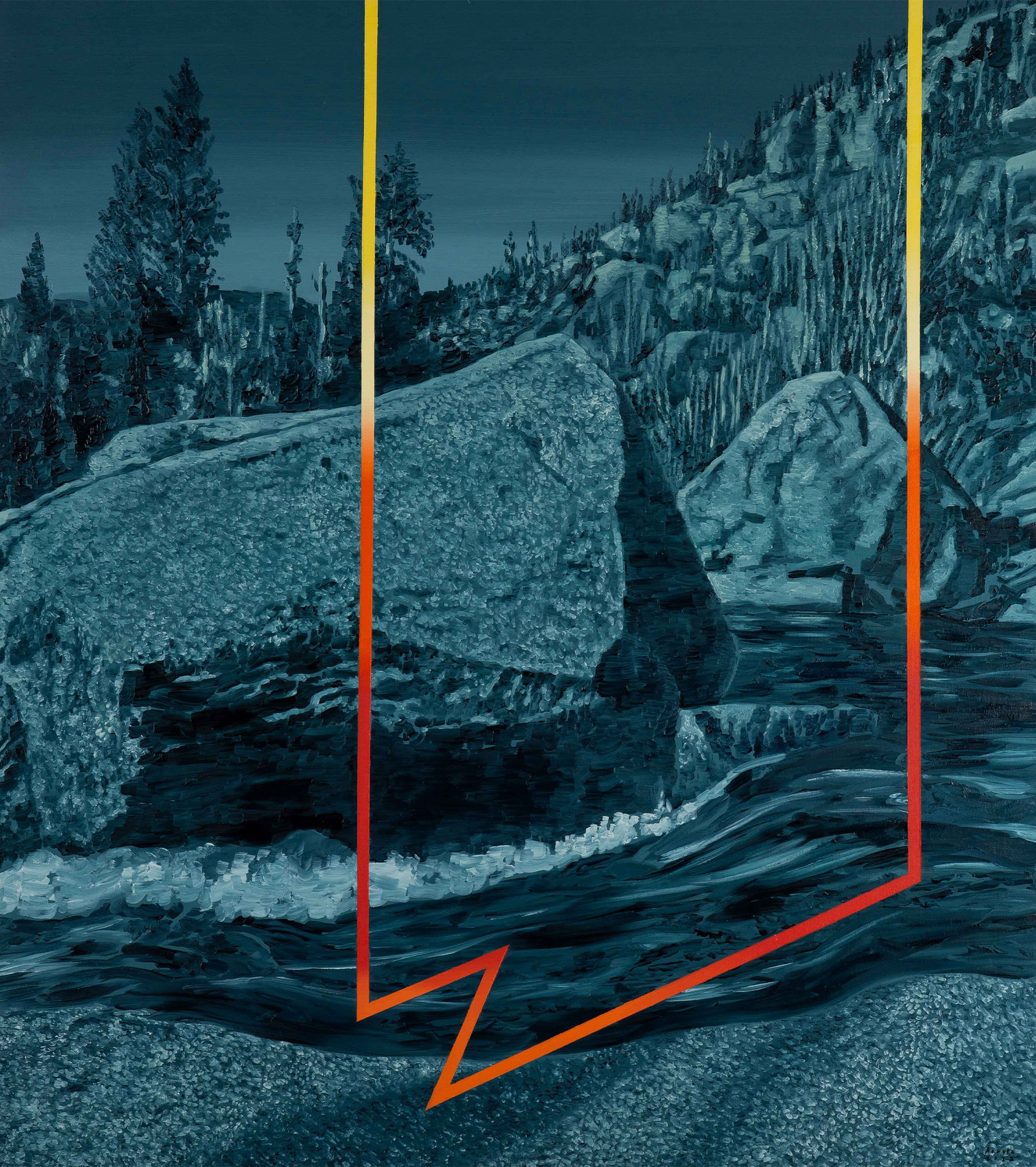 Marcos Acosta Memory of Fire, 2022 Oil on canvas 40 1/8 x 35 3/8 in 102 x 90 cm