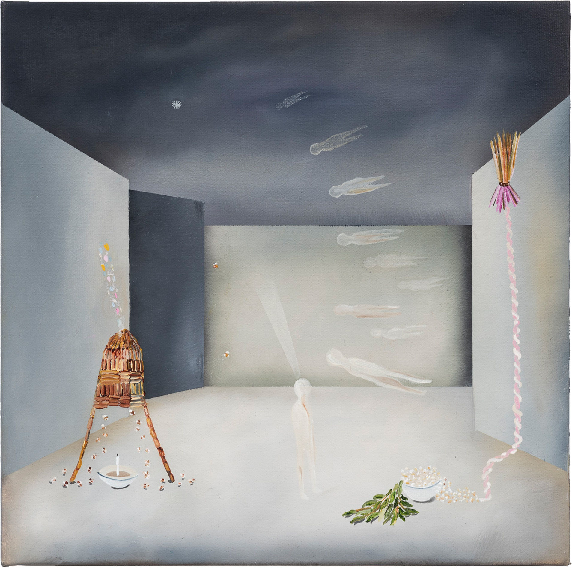 Rebecca Sharp Friends and Love in Space, 2023 Oil on canvas 9 7/8 x 9 7/8 in 25 x 25 cm