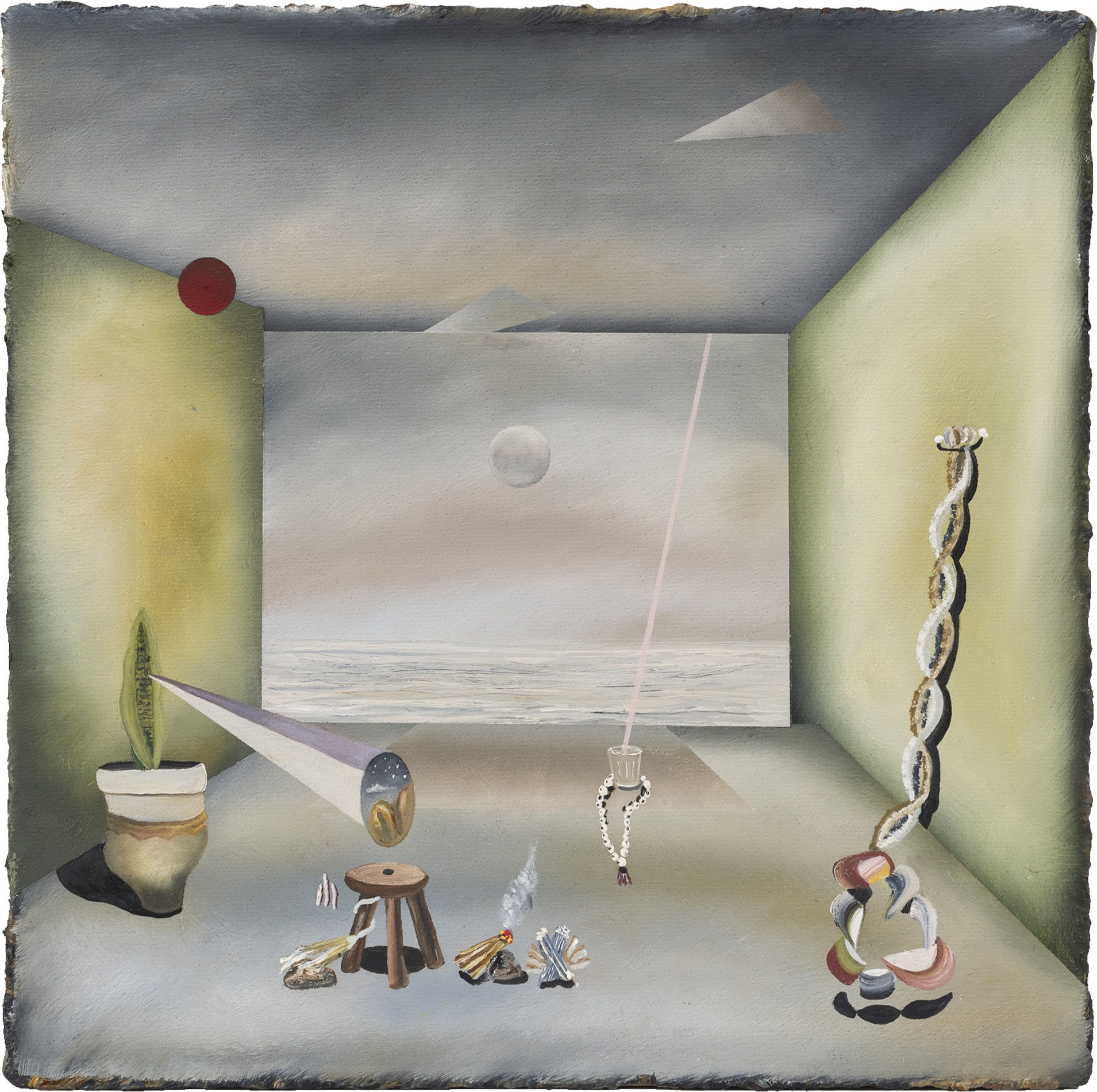 Rebecca Sharp Time Makes Reality Stick, 2022 Oil on canvas 9 7/8 x 9 7/8 in 25 x 25 cm